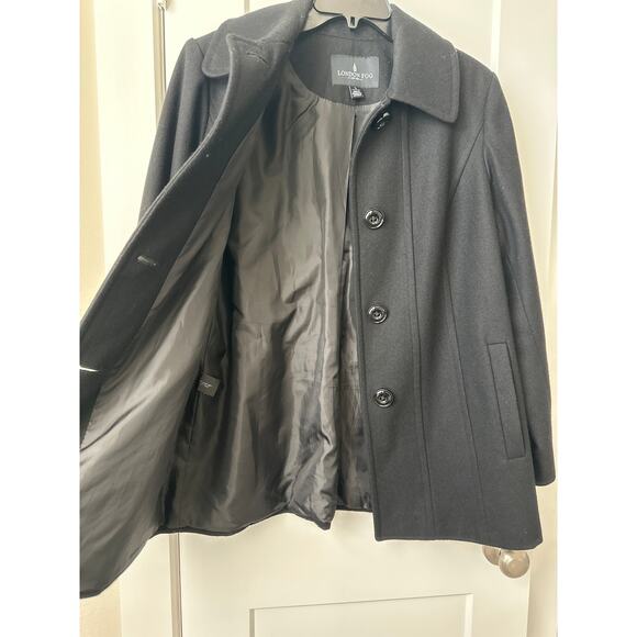 London Fog Wool Blend Pea Coat Jacket Single Breasted Women’s Large Lot# 133507 - Picture 3 of 8